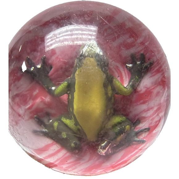 Vintage Pink Rubber Bouncy Ball Frog Inside Vending Machine Novelty Toy - Picture 6 of 14